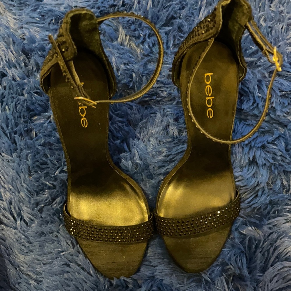 Used black jeweled heel